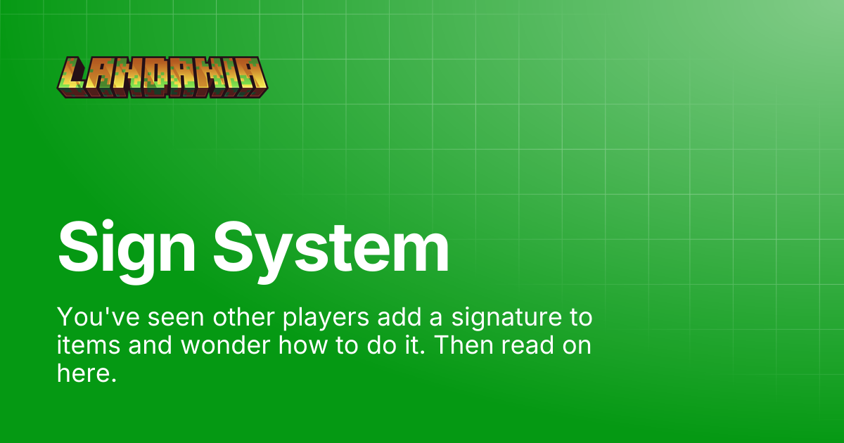 Sign System | English | Landania.net